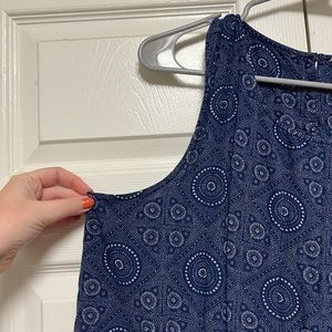 Roxy blue and white geometric print sundress, XL